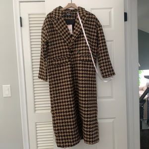 Missguided Brown Houndstooth Coat